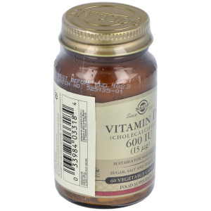 Solgar Vitamina D3 600Ui 60 Cápsulas Vegetales