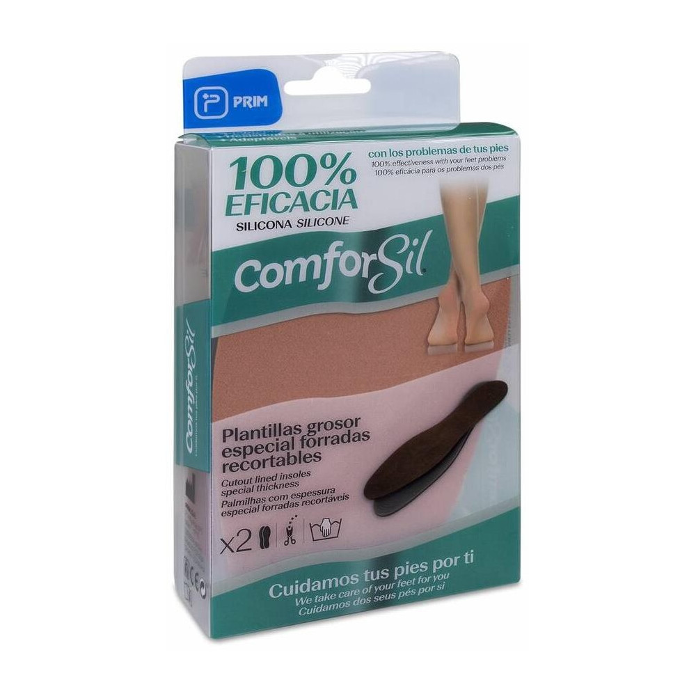 Comforsil Plantillas De Silicona Forradas Recortables, 1 Par