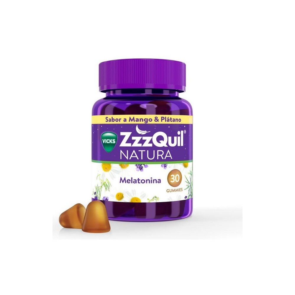 Zzzquil Natura Gummies Plátano Y Mango De Melatonina 1Mg Y Valeriana 30U.