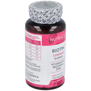 Nutralie Biotina Complex + Vit D Y E 10000Mcg Pelo, Piel, Uñas 120Caps