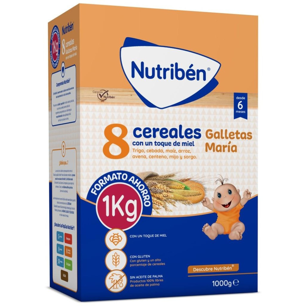Nutriben Papilla 8 Cereales Toque De Miel Y Galletas Maria Lata