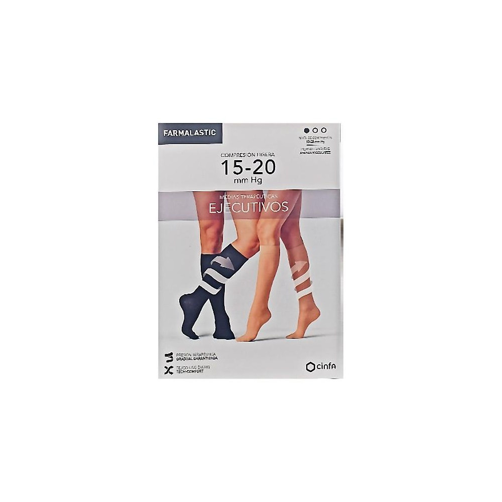 Farmalastic Media Ejecutivo 15 20Mm Mujer Negro Txl 1 Par