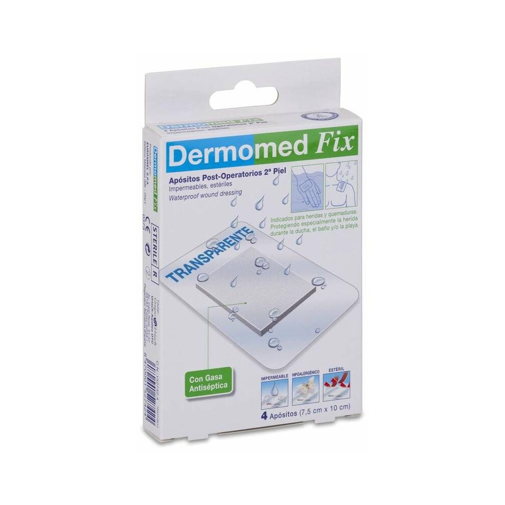 Dermomed Fix Segunda Piel Apósito Estéril 10 X 7,5 Cm, 4 Uds