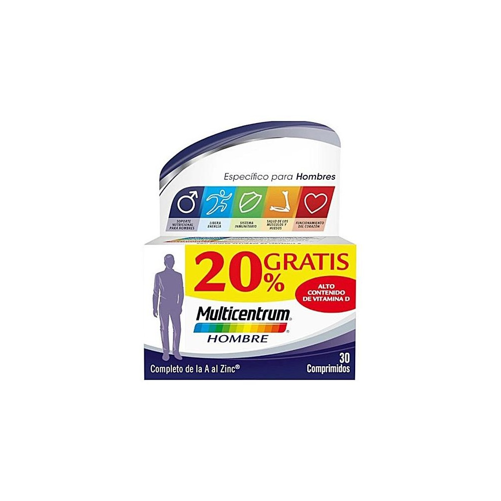 Multicentrum Hombre 30 Comprimidos +20% Gratis