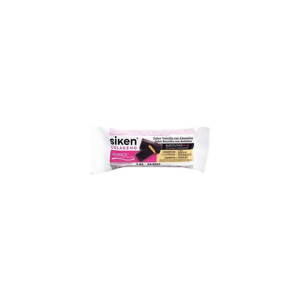 Siken Colágeno Sustitutivo Plus Barritas Sabor Vainilla Con Almendras 8X40G