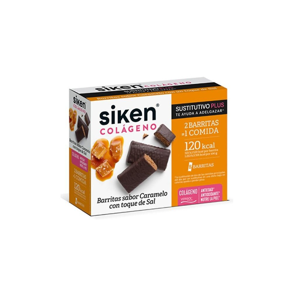 Siken Sustitutivo Colageno Barritas Caramelo 8X40G