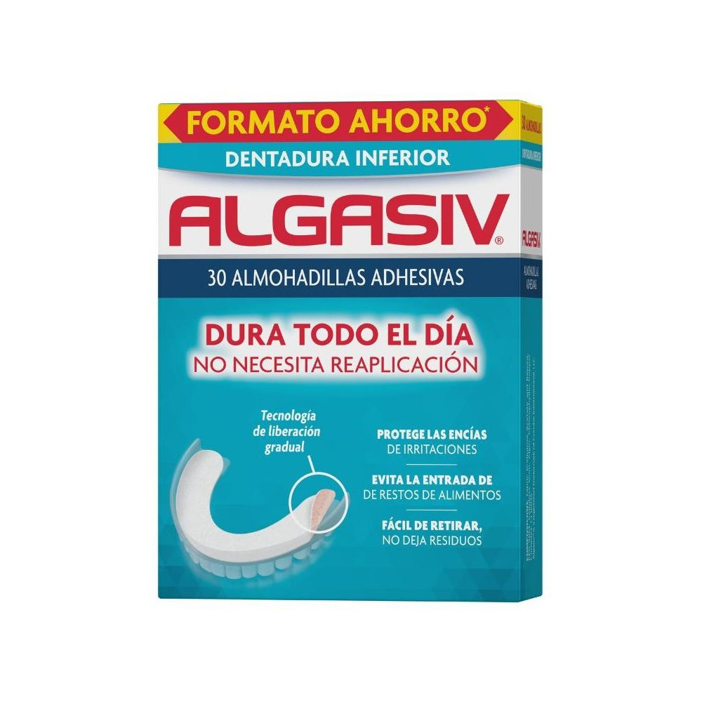 Algasiv Almohadillas Adhesivas Dentadura Inferior 30Uds