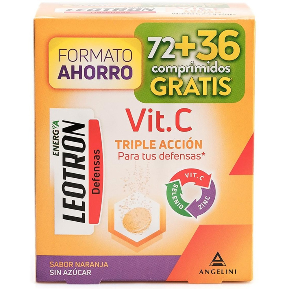 Vitamina C Triple Acción Comprimidos Efervescentes 72 + 36 De Regalo Naranja 54 U