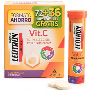 Vitamina C Triple Acción Comprimidos Efervescentes 72 + 36 De Regalo Naranja 54 U