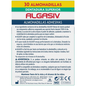 Algasiv Almohadillas Adhesivas Prótesis Dental Superior 30Uds