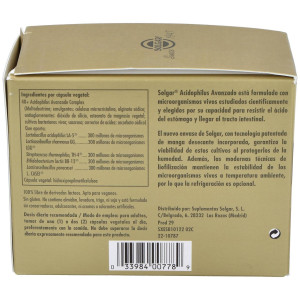 Solgar Acidofilus 40+ Avanzado 120 Cápsulas