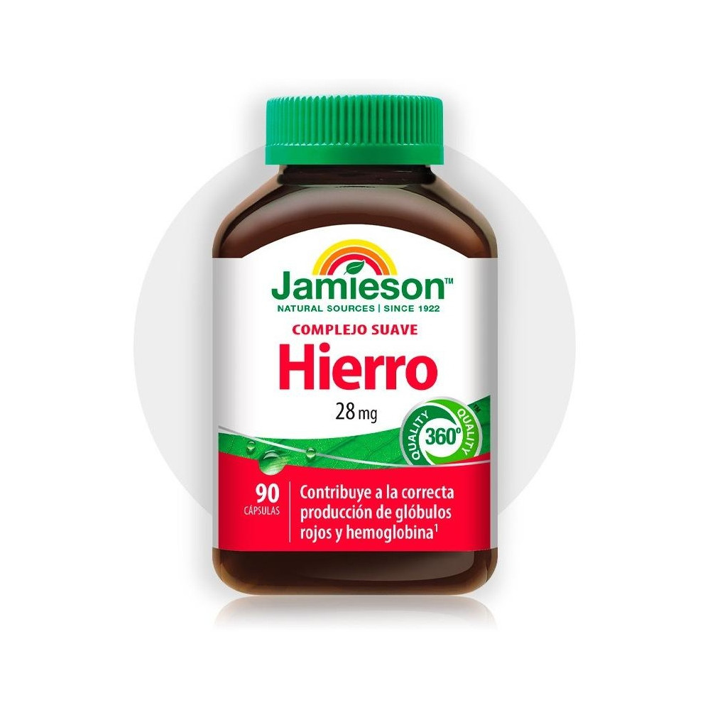 Jamieson Hierro Complejo Suave 28Mg 90 Cápsulas