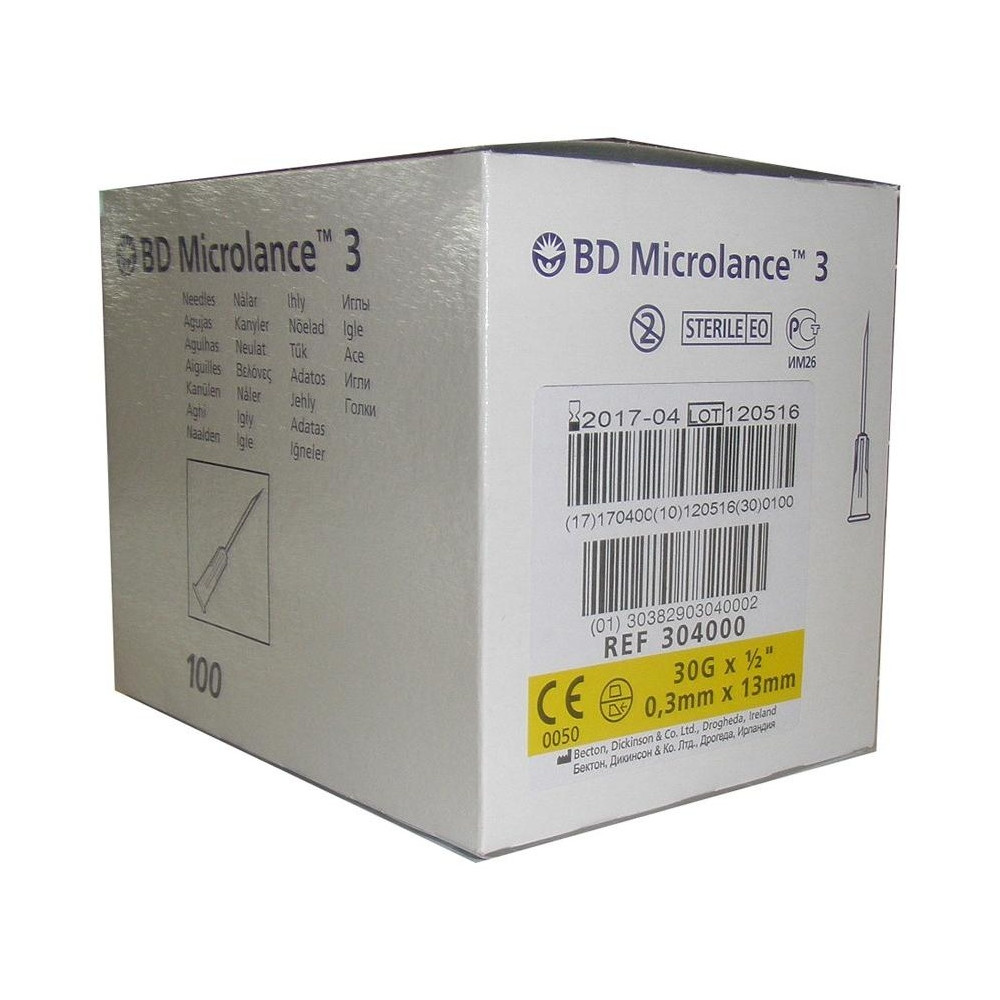 Bd Microlance Aguja 0,3Mmx13Mm 100U