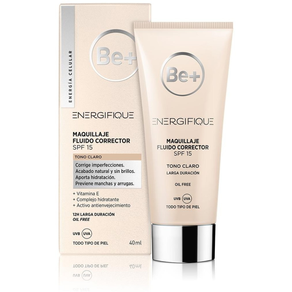 Be+ Energifique Maquillaje Fluido Corrector Para Piel Clara Fps15 40Ml