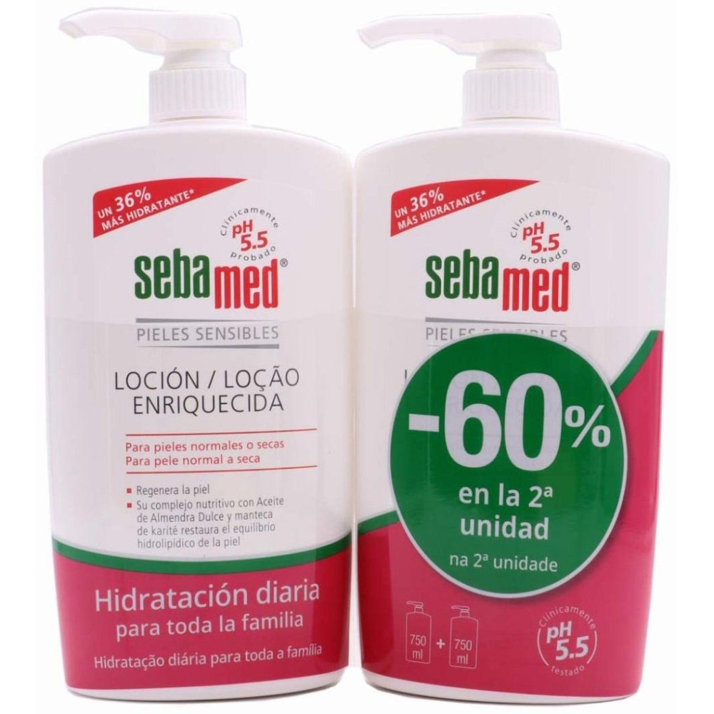 Piel Seca Y Sensible Loción Enriquecida Promo 2 X 750 Ml
