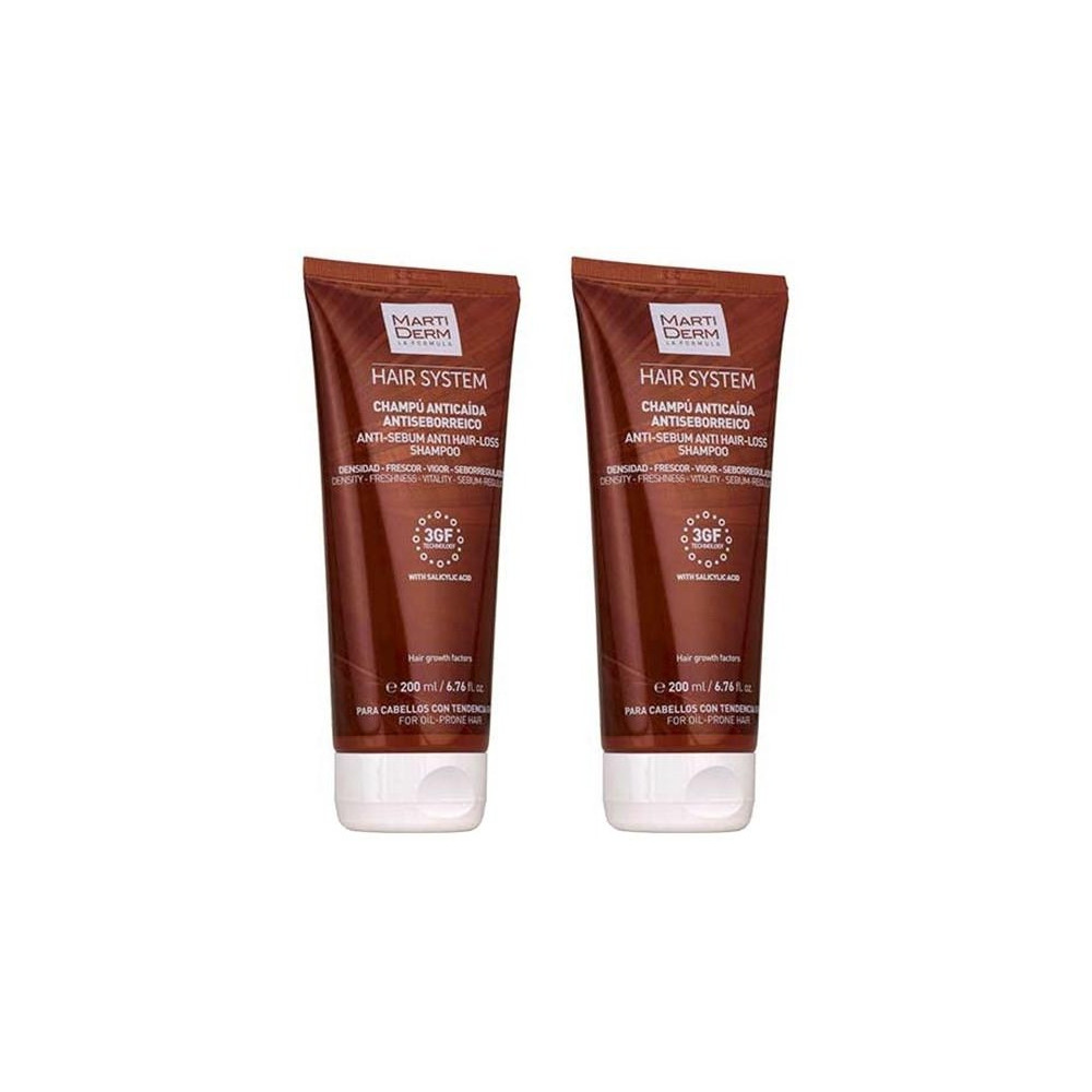 Martiderm Hair System Champú Anticaída Antiseborreico 2X200Ml