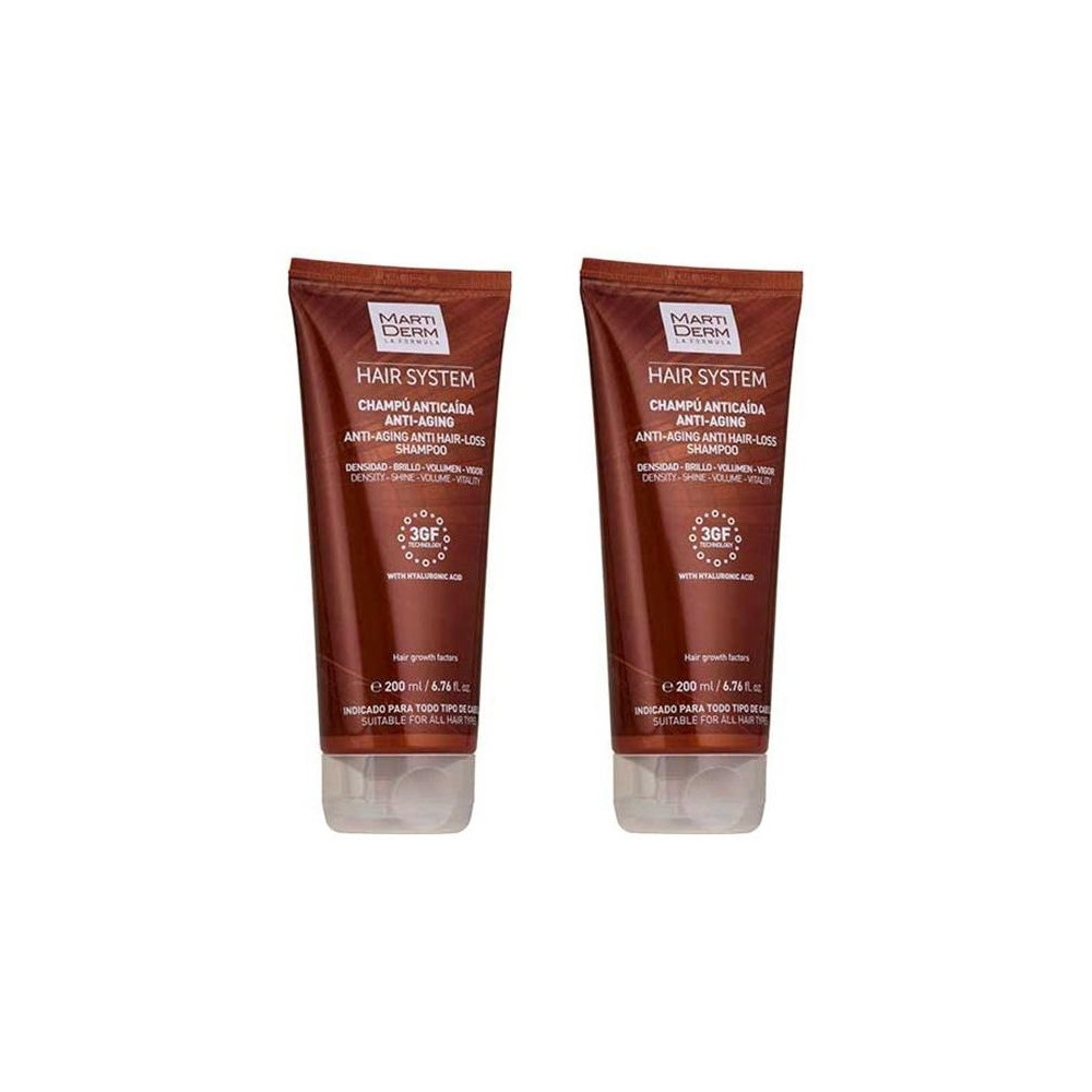 Martiderm Hair System Champú Anticaída Antiaging 2X200Ml