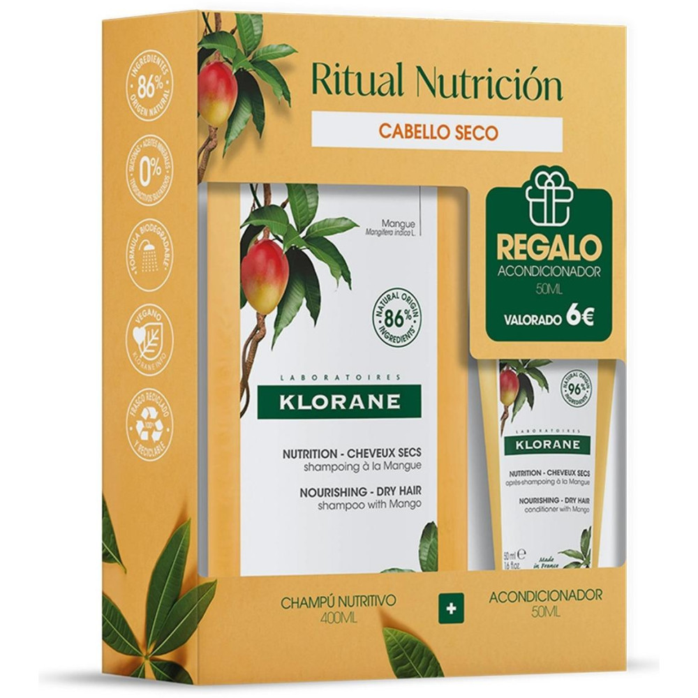 Klorane Pack Champú Mango 400Ml + Acondicionador 50Ml