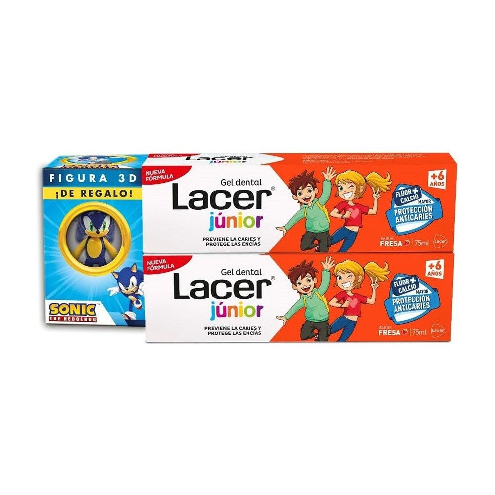 Lacer Júnior Pack Gel Dental Fresa 2X75Ml + Figura Sonic
