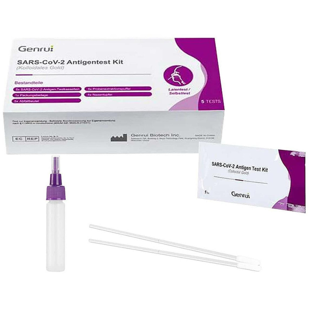 Genrui Test De Antígenos De Coronavirus Con Hisopo Nasal 5U