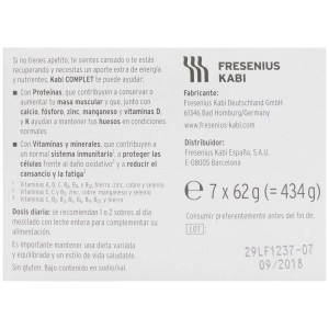 Kabi Complet Polvo Sabor Vainilla 7 Sobres 62G