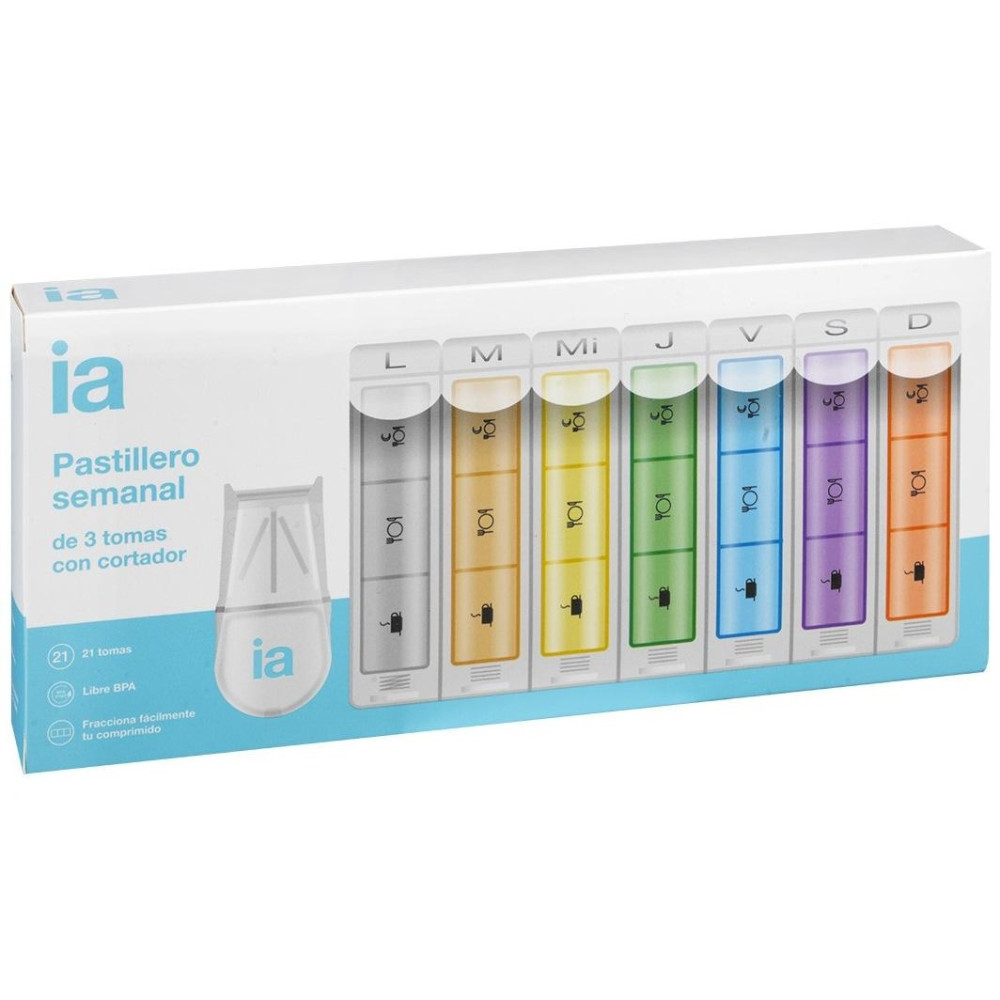 Interapothek Pastillero Semanal 3 Tomas Con Cortador