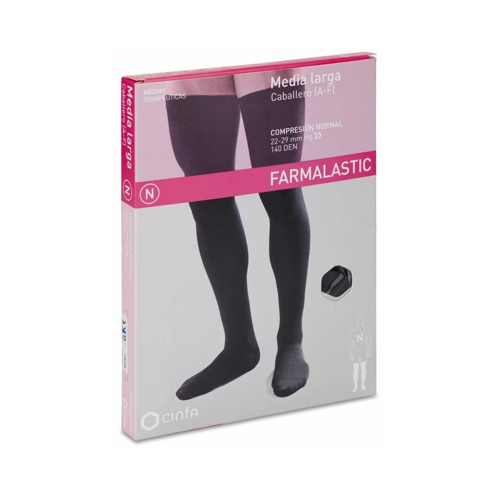 Farmalastic Media Larga Caballero De Compresión Normal Negro Talla Grande, 1 Par