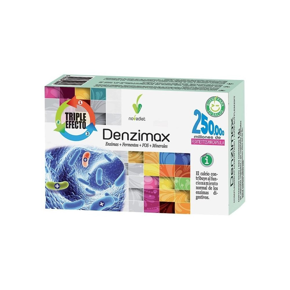 Novadiet Denzimax Con Probióticos Y Enzimas Digestivas En Cápsulas