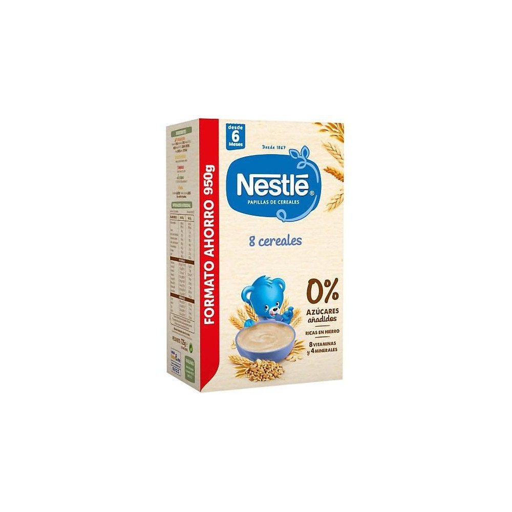 Nestlé Papilla 8 Cereales 0% Azúcares Añadidos +6M 950G