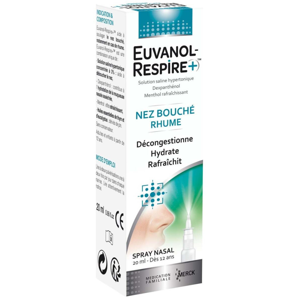 Euvanol Respire+ Nez Bouch Rhume Spray De 20Ml