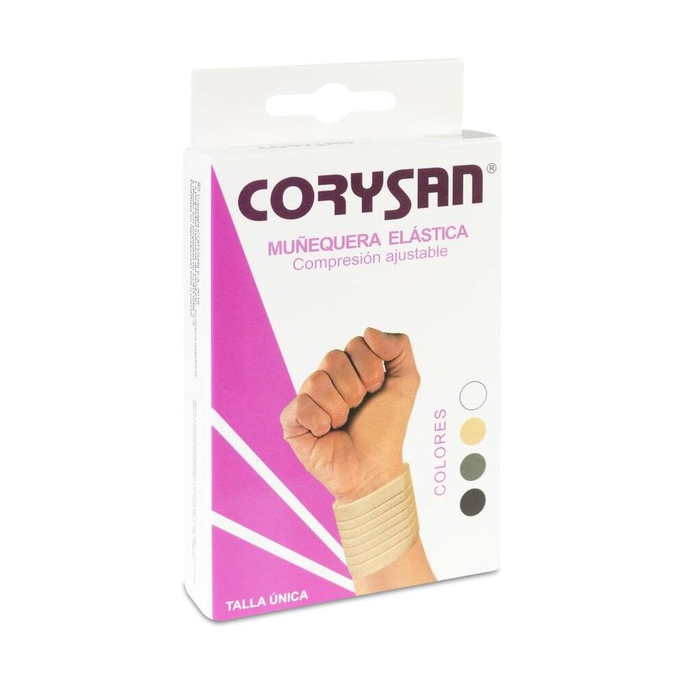 Corysan Muñequera Con Velcro Color Beige, 1 Ud