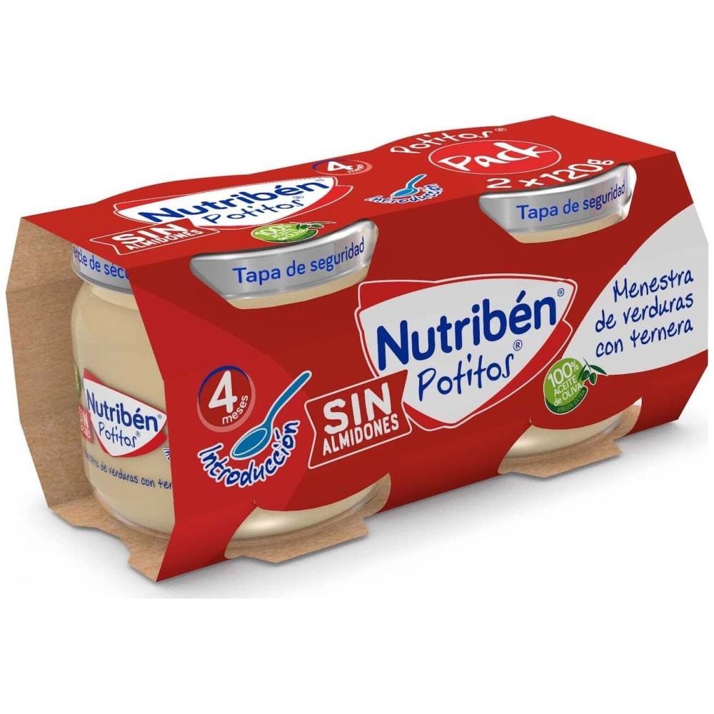 Nutriben Pack Potitos Menestra De Verduras Con Ternera 2X120G
