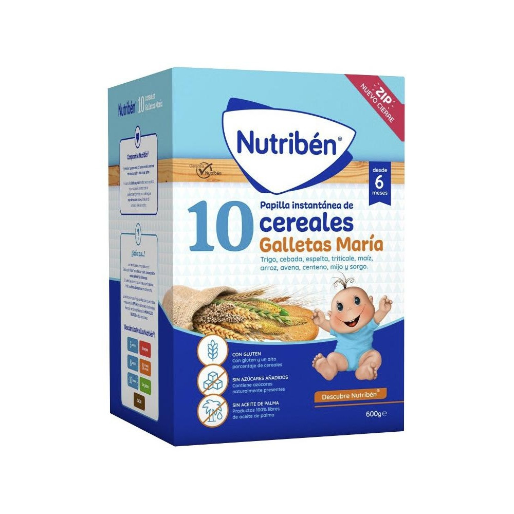 Nutribén Papilla 10 Cereales Con Galleta María 600G