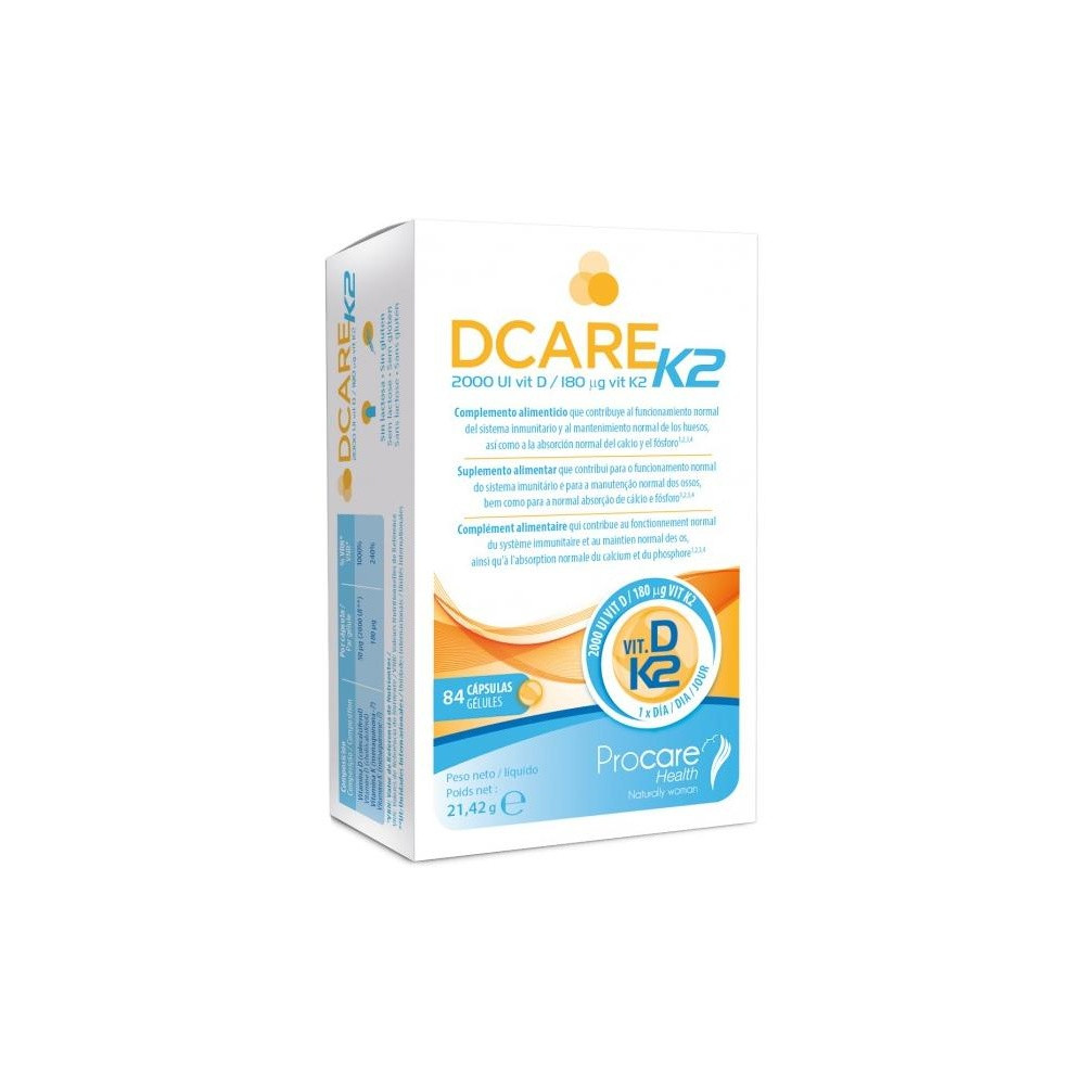 Procare Dcare K2 2000 Iu Vitamina D3 84 Cápsulas
