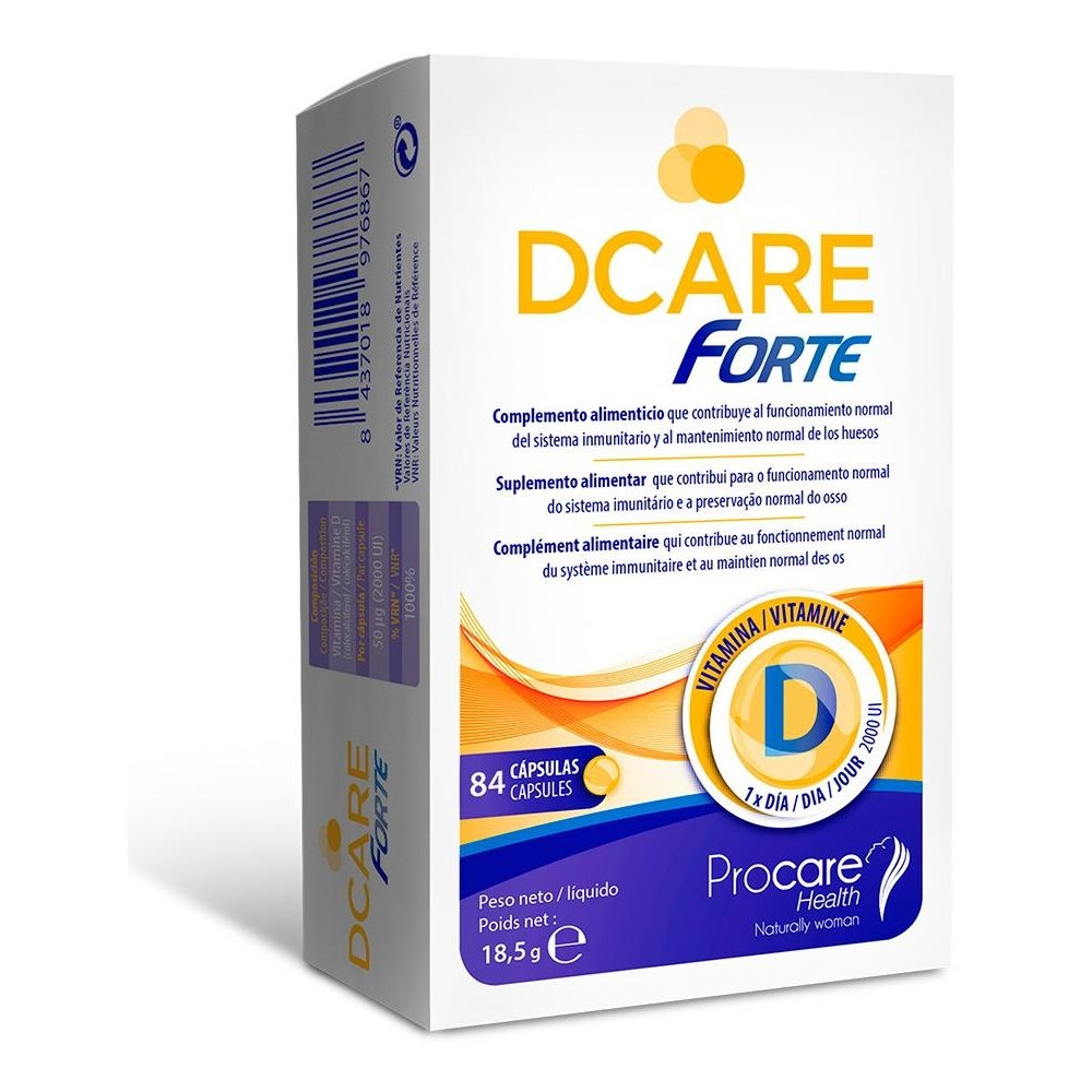 Procare Dcare 2000 Iu Vitamina D3 84 Cápsulas