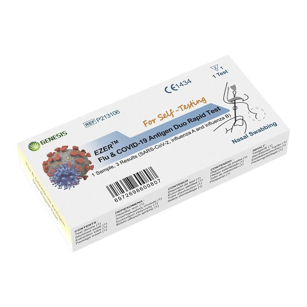 Test Autodetección Covid + Gripe A/B Nasal 1 Unidad