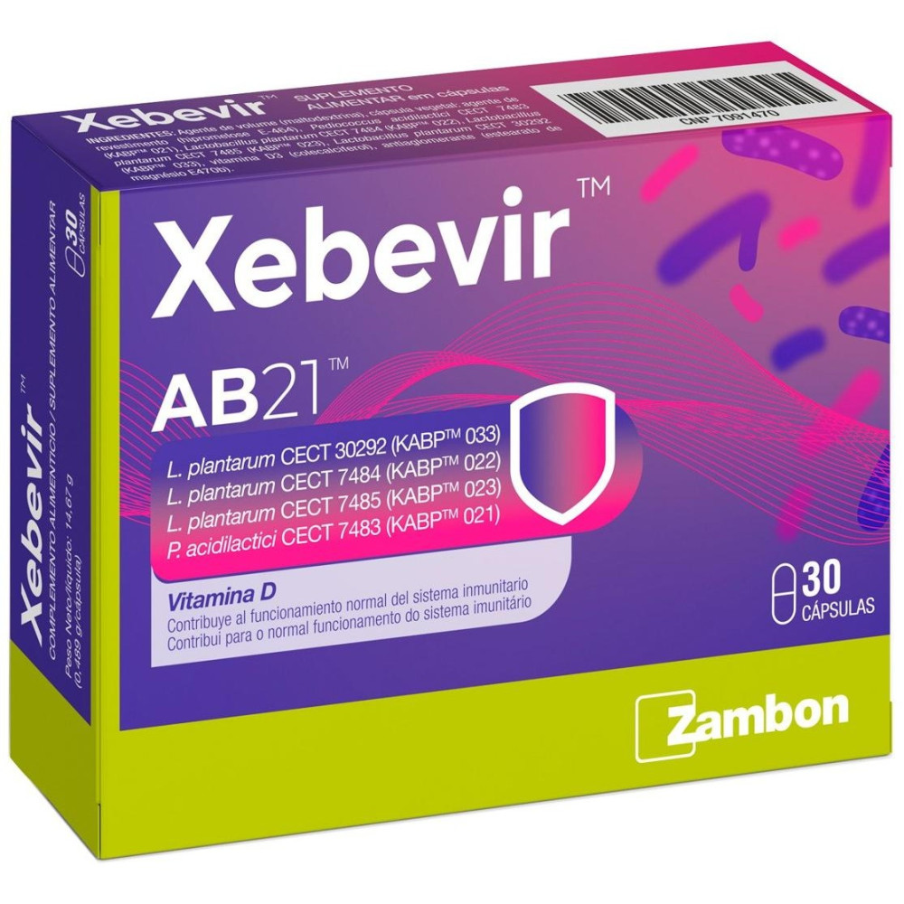 Zambón Xebevir Ab21 Con Vitamina D 30 Cápsulas