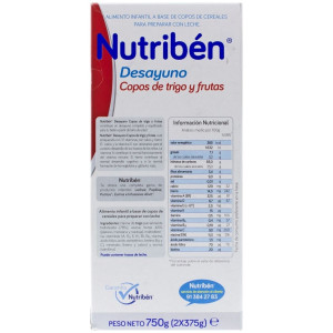 Nutribén Desayuno Copos De Trigo Y Frutas, 750 G