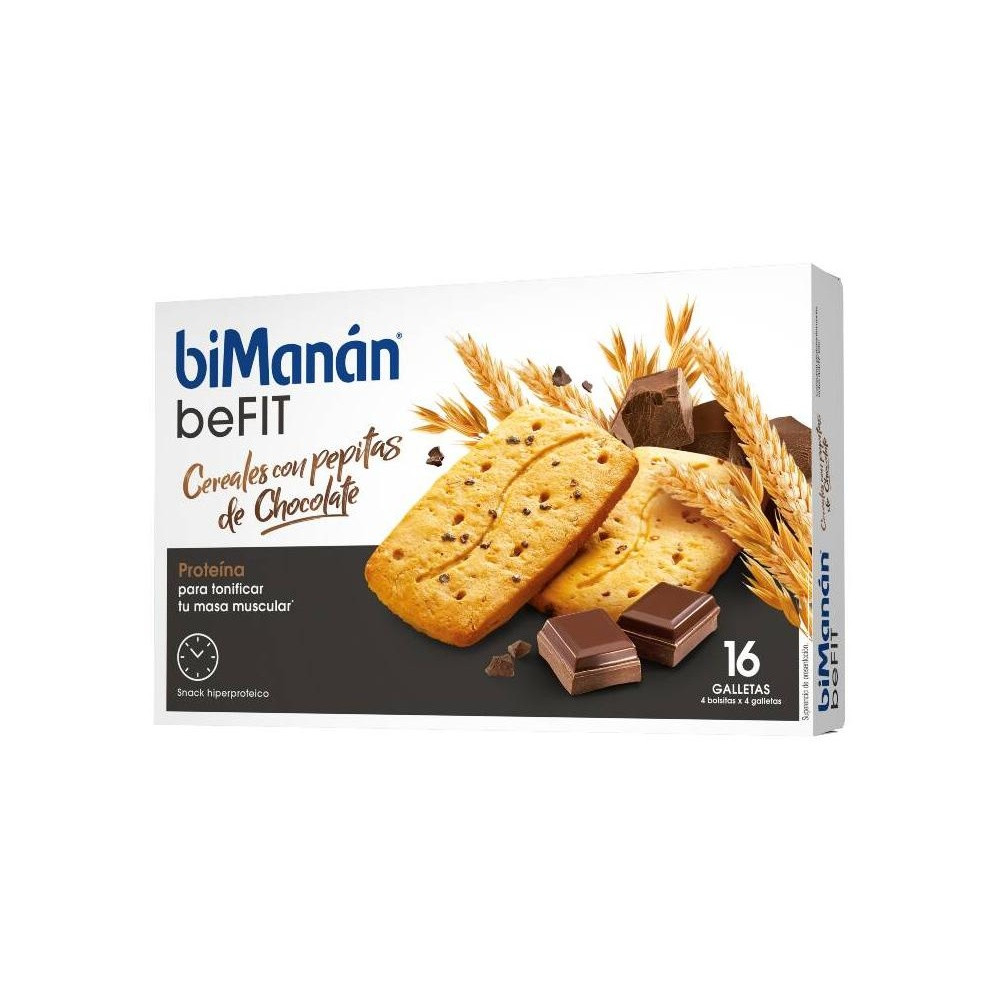 Bimanán® Befit Proteína Galletas Cereales Con Pepitas De Chocolate 16Uds