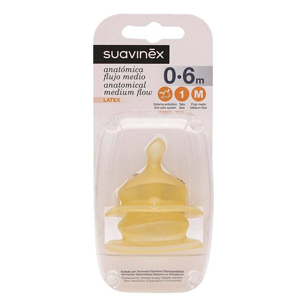 Suavinex® Biberón Anatómico Tetina Látex Boca Ancha 0-6 Meses 150Ml 1Ud
