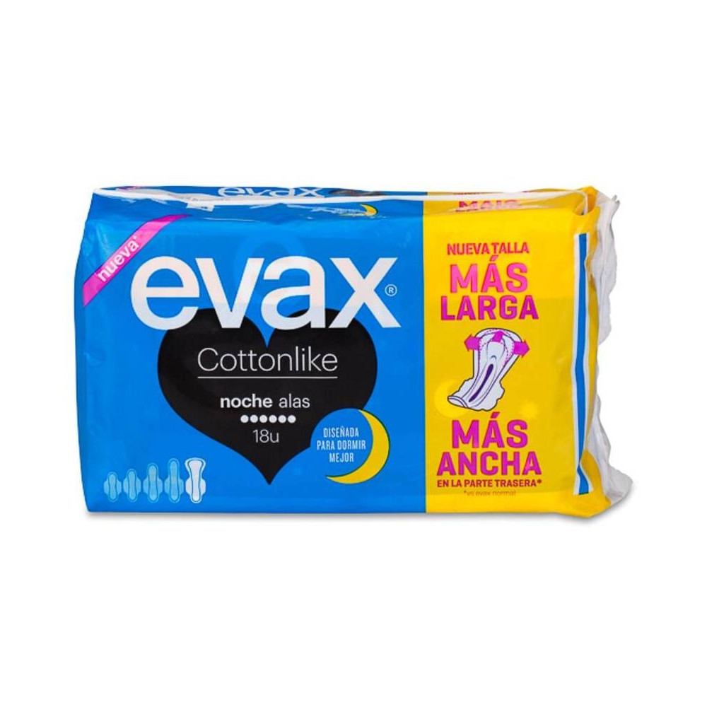 Evax Cottonlike Toallitas Noche Con Alas 18Uds