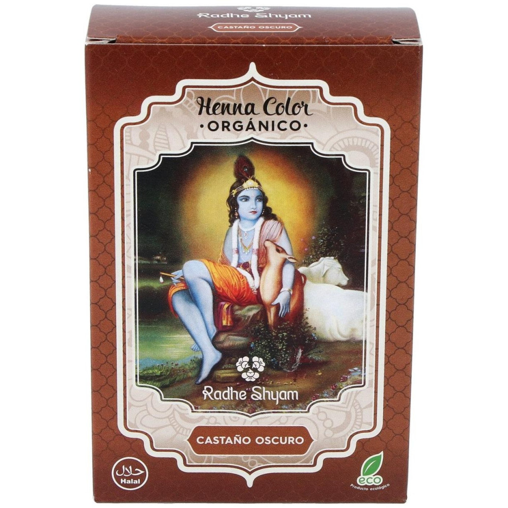 Radhe Shyam Hena Tinte Natural Castaño Oscuro Polvo 100Gr