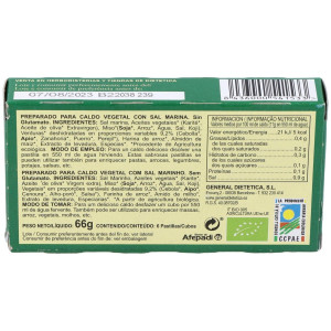 Caldo Vegetal Eco Con Sal Marina Natural 6Pastilla