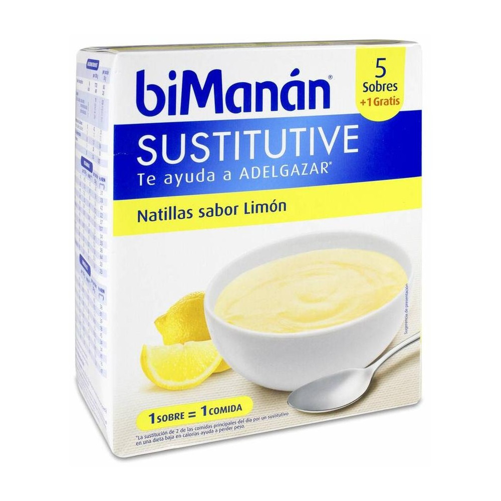 Bimanán Natillas Sustitutivas Sabor Limón 6Uds