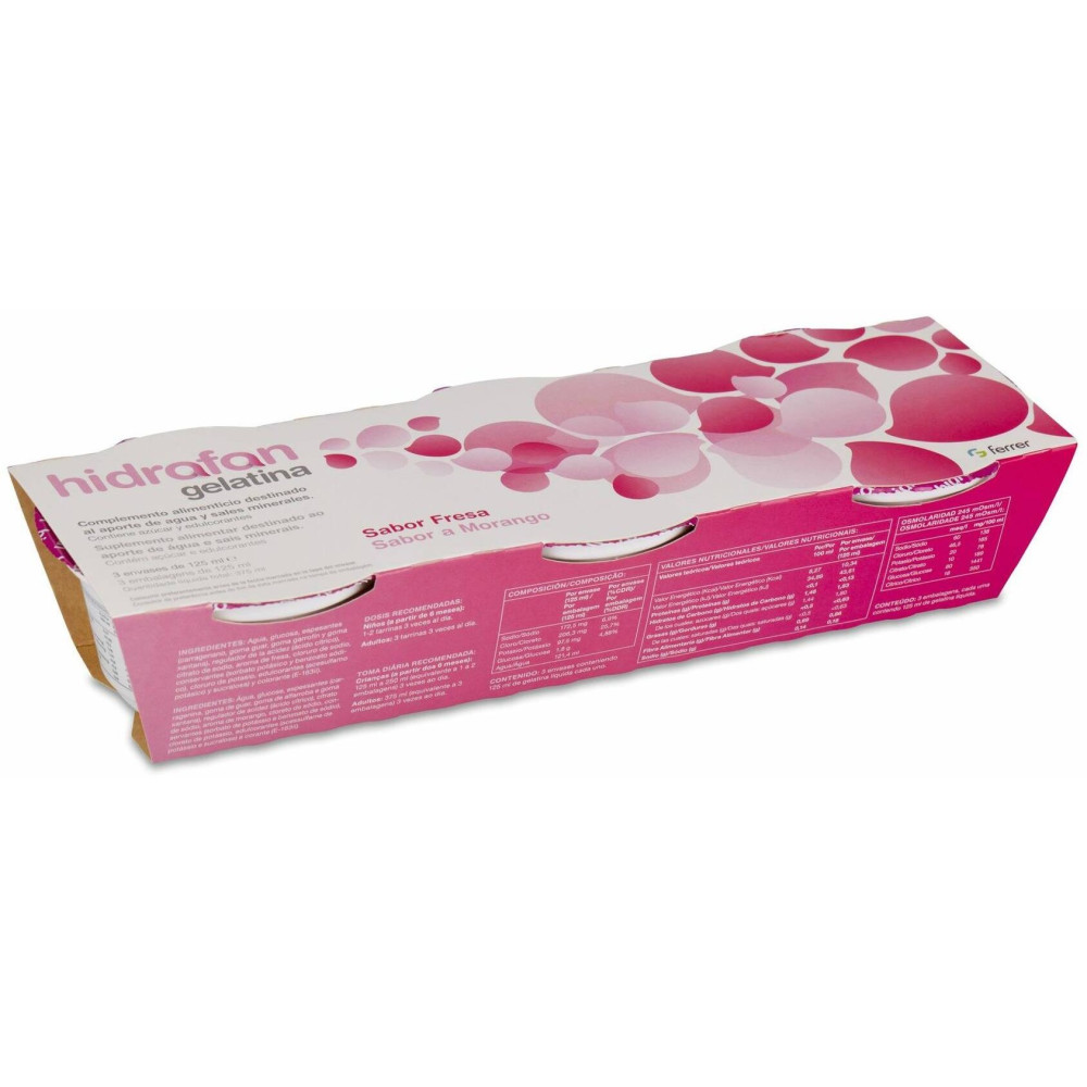 Hidrafan Gelatina Fresa 3 Tarrinas 125Ml