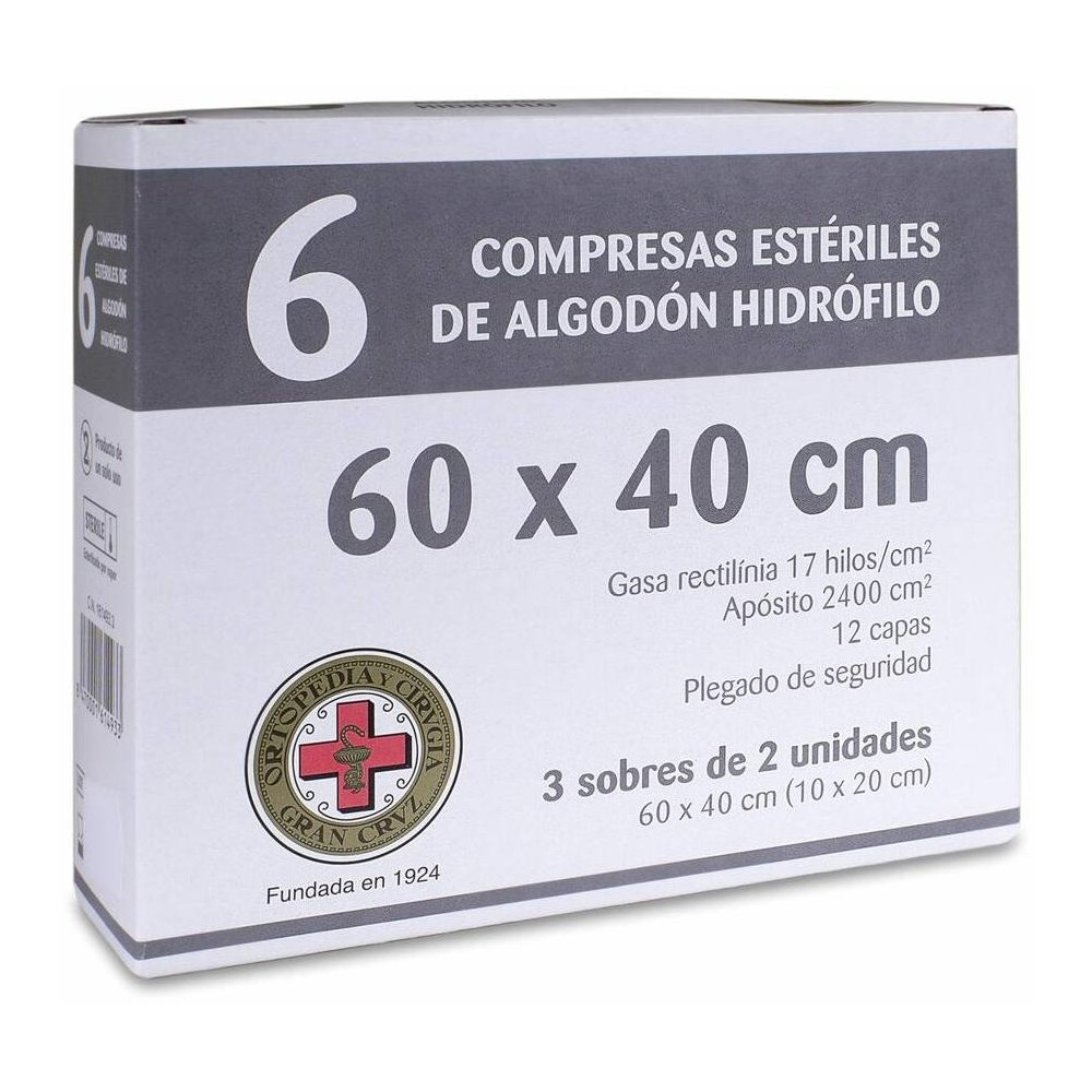 Gasa Esteril Algod Gran Cruz 17 Hilos 6U