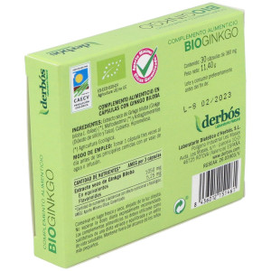 Derbós Bio Ginkgo Biloba 30Cáps