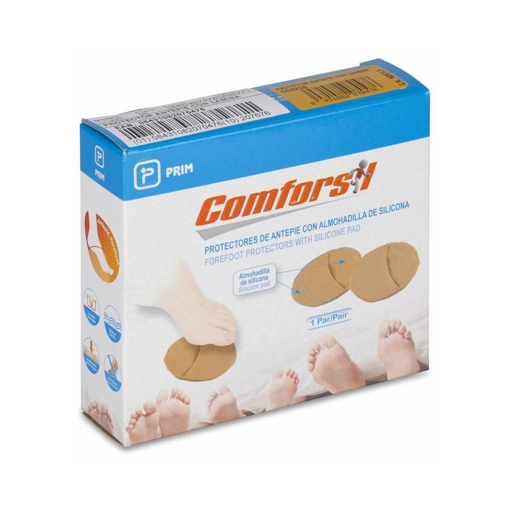 Comforsil Protectores De Antepié Con Almohadilla De Silicona Talla S, 1 Par