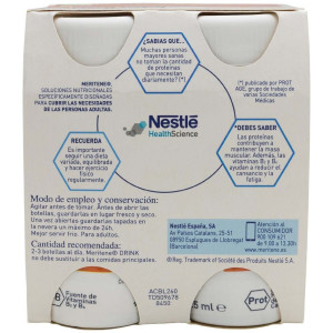 Meritene Drink Vainilla Botella 125 Ml, 4 Uds