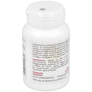 Vitamina B12 (Metilcobalamina) 500Mcg. 100Cap.